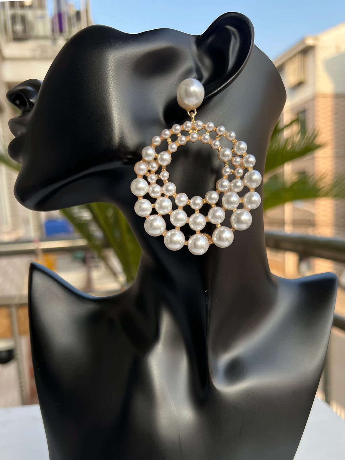 Faux Pearl Drop Earrings | Rhinestone Sparkle | Clip or Pin