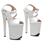 20cm Open Toe Platform Pole Dance Sandals - 8 Inch High Heels