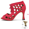 Women's Suede Latin Dance Heels | Rumba Salsa Tango | Cuban Heel