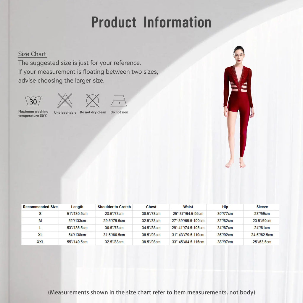 Women's Rhinestone Asymmetric Jumpsuit | One Long Leg & Sheer Mesh Illusion | Performance Bodysuit