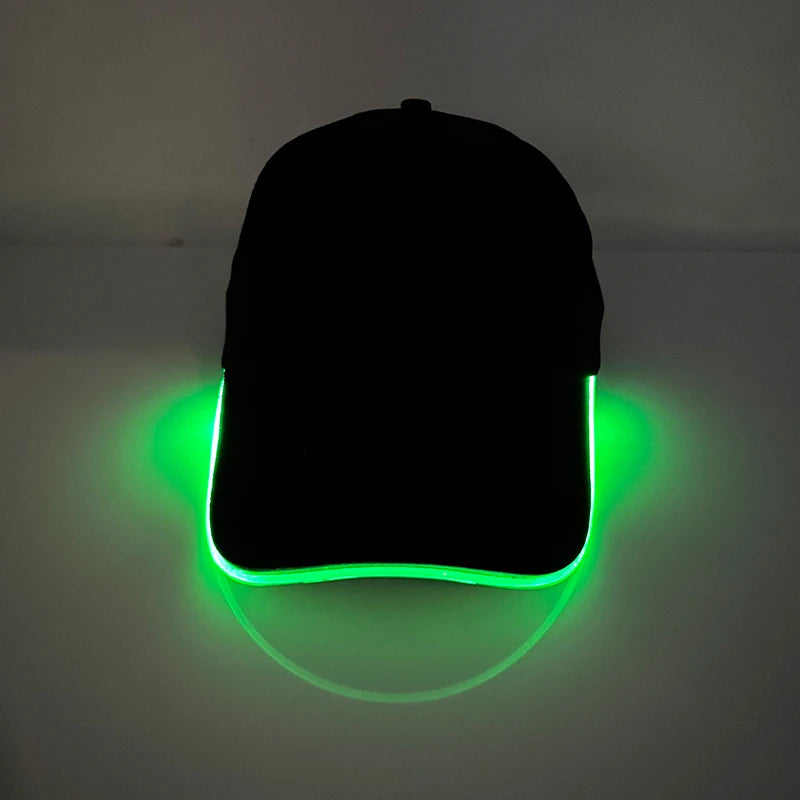 LED EL Wire Baseball Cap | Light-Up Rave Festival Hat