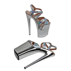 9-Inch Holographic Platform Sandals - Exotic Dance Heels