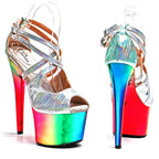 17cm Shiny Electroplate Platform Sandals - Sexy Exotic Dance Heels