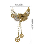 Steampunk Wings & Gears Brooch | Lapel Pin