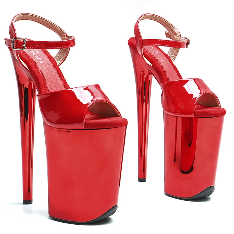 23cm Open Toe Platform Pole Dance Sandals - 9 Inch High Heels