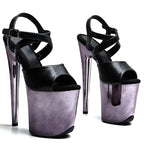 8-Inch Matte Platform Sandals - Slip-On Dance Heels