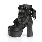 Gothic Chain Platform Ankle Boots | Lace-Up & Bow | Black & Red