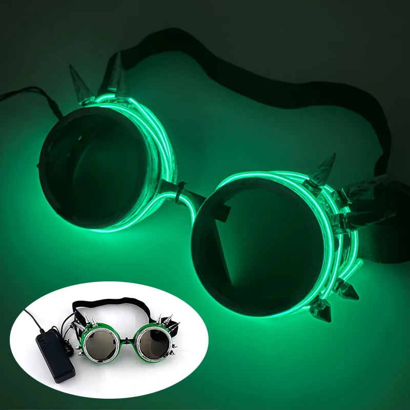 LED Light-Up Rave Glasses & Gloves | Cyberpunk Festival Eyewear