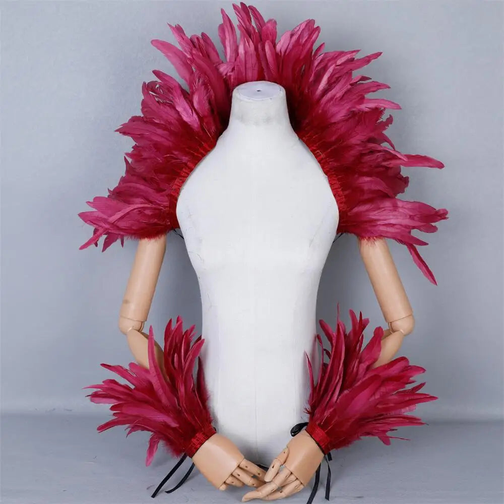 Feather Shoulder Wrap & Epaulettes | Showgirl, Drag & Festival | 28 Colours