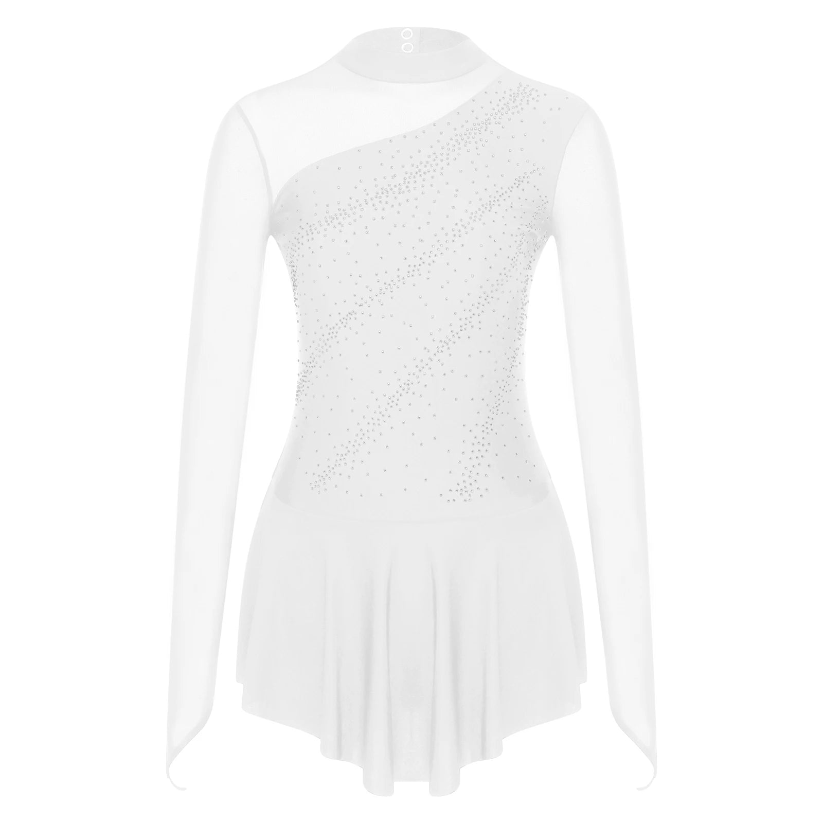 Women's Rhinestone Ruched Dance Dress | Sleeveless | Ballet & Figure Skating