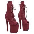 8-Inch Suede Open-Toe Platform Boots