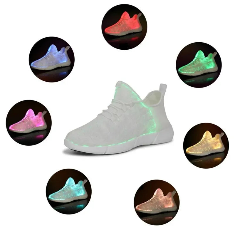 Fibre Optic LED Light-Up Sneakers | USB Rechargeable | Unisex Kids & Adults | 3 Colours