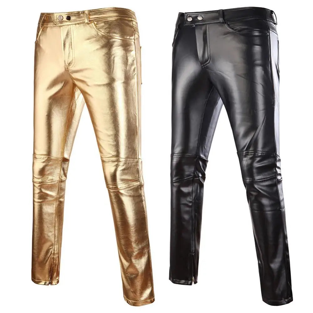 Men's Shiny Faux Leather Pants | Skinny Fit | Stage