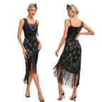 1920s Sequin Tassel Peacock Dress | Flapper | Charleston Dance