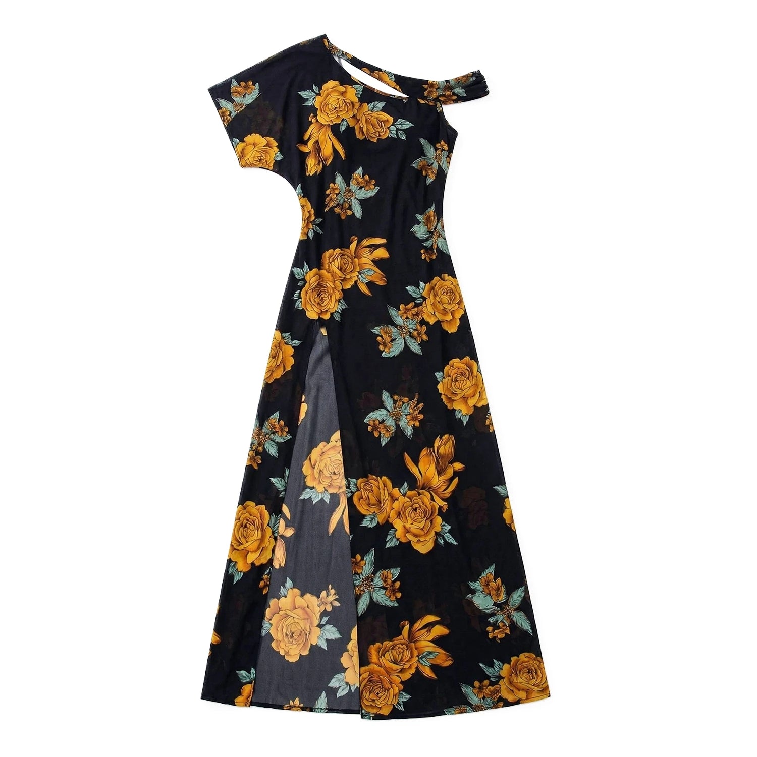 Baladi Saidi Dress | Floral Print Long Robe with Panties