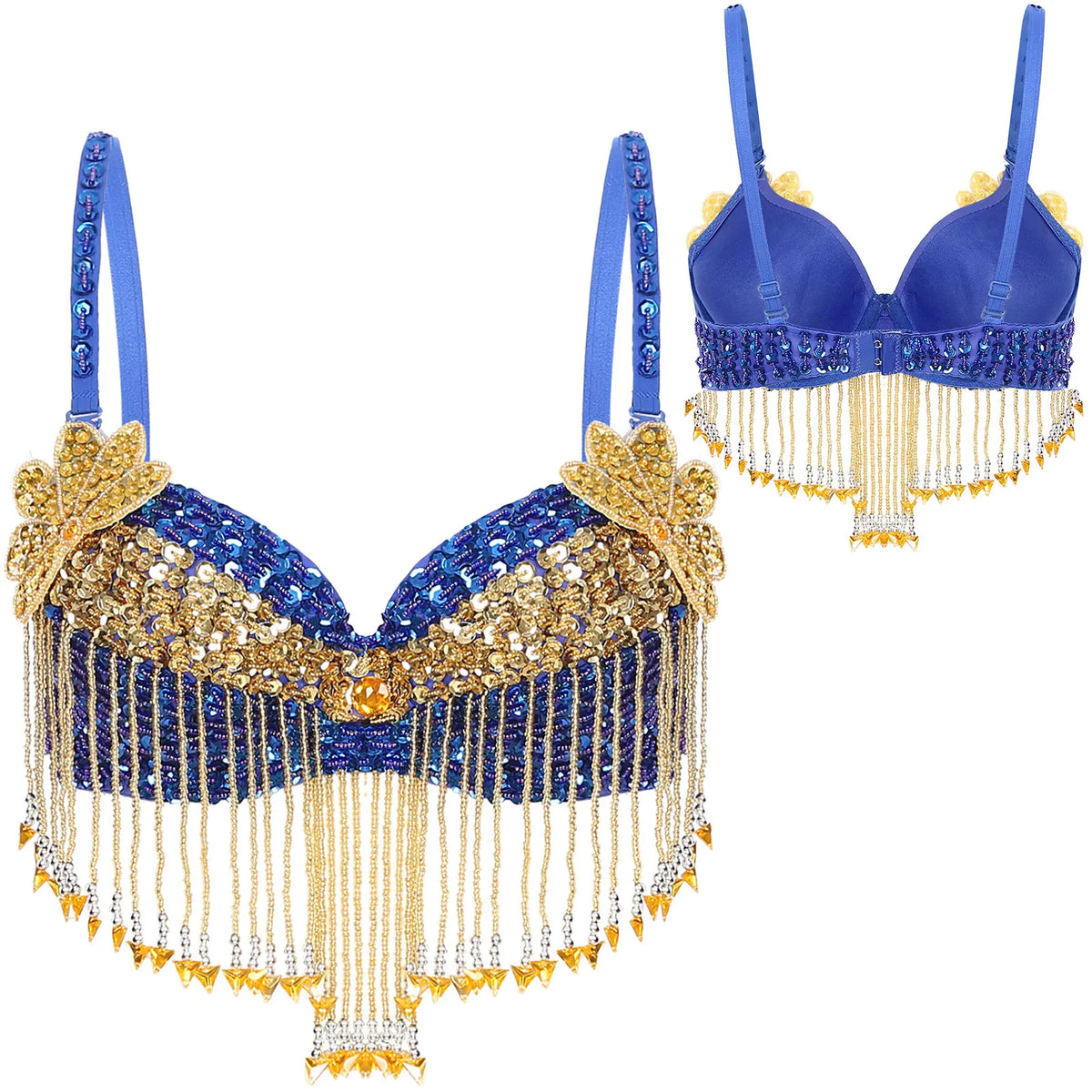 Sequin Beaded Tassel Belly Dance Bra | Underwired | Festival & Stage | One Size