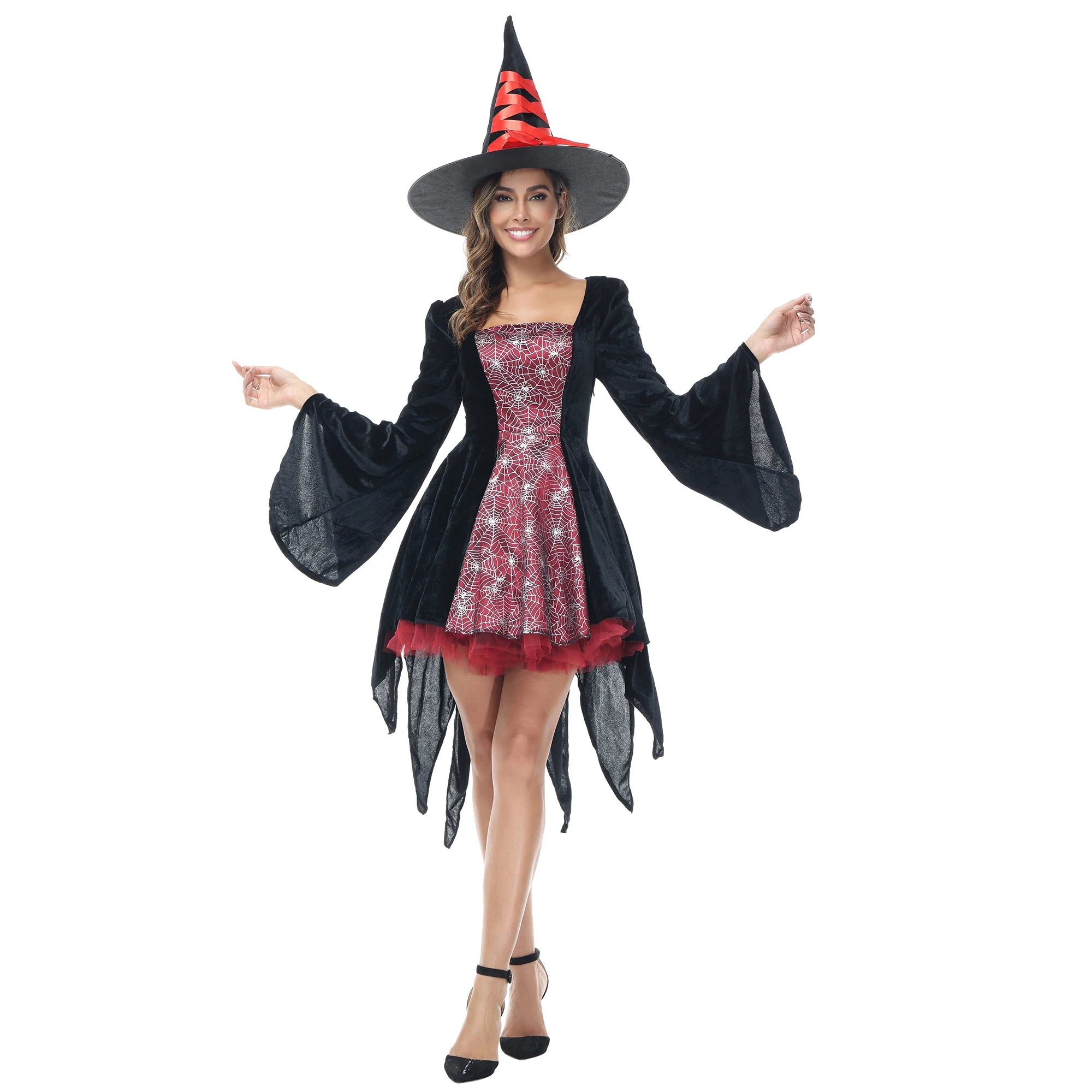 Witch Costume Set | Dress & Hat | 5 Colors | XS-XXXL