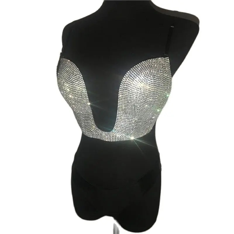 Rhinestone Bikini Set - Crystal Embellished Performance Swimwear