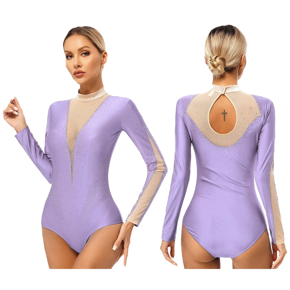 Starlight Long-Sleeve Rhinestone Leotard