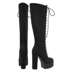Flock OTK Platform Boots | Stiletto Heel | 13cm | US 5–15