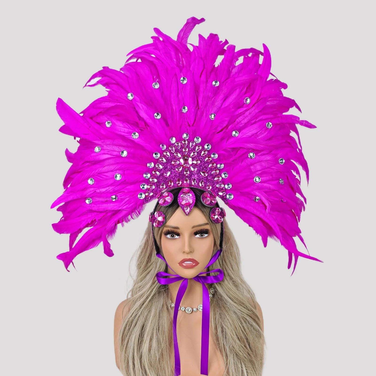 Feather Headdress Performance Headpiece - Showgirl Carnival Costume Accessory