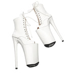 10-Inch Patent Open-Toe Ankle Boots