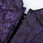 Gothic Halter Corset Top | Floral Jacquard | Zip Front