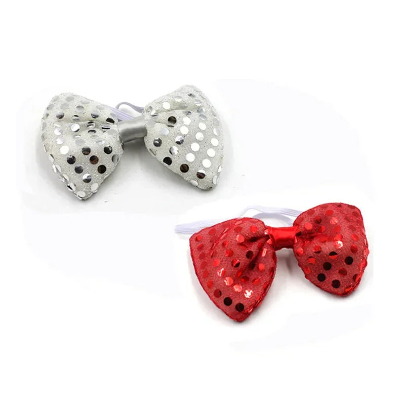 LED Light-Up Sequin Bow Tie | 3 Flash Modes | 10 Colors