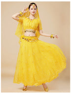 Bollywood Belly Dance Costume | 5-Piece Set with Veil & Headpiece