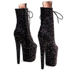 Dark Grey Suede Platform Ankle Boots – High Heel Pole Dance Shoes