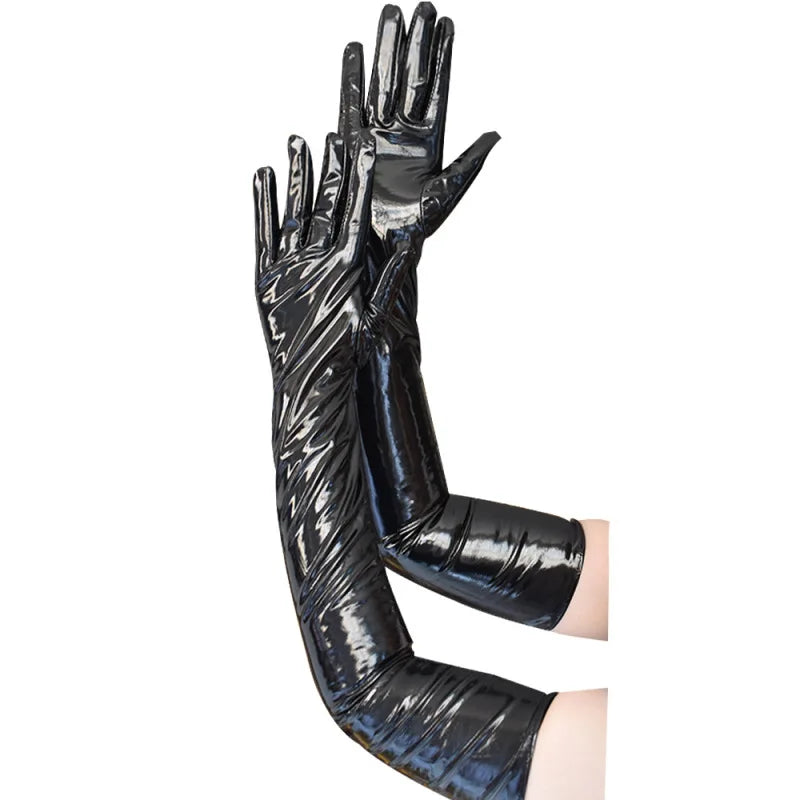 Glossy Opera Gloves | 53 cm
