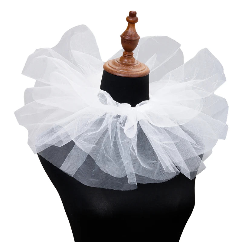 Ruff Neck Collar | Tulle Mesh | Victorian & Clown