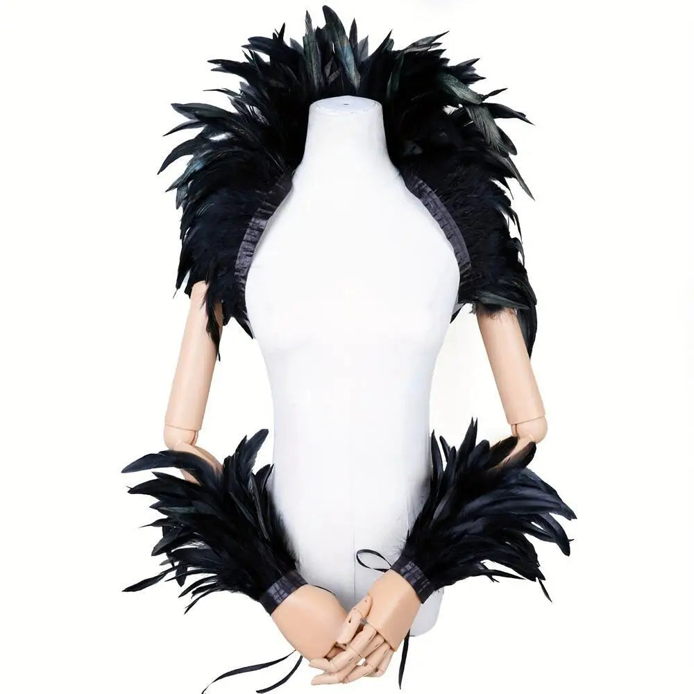 Feather Shoulder Wrap & Epaulettes | Showgirl, Drag & Festival | 28 Colours