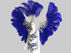 Royal Blue Samba Feather Headdress & Wings - Carnival Costume Set