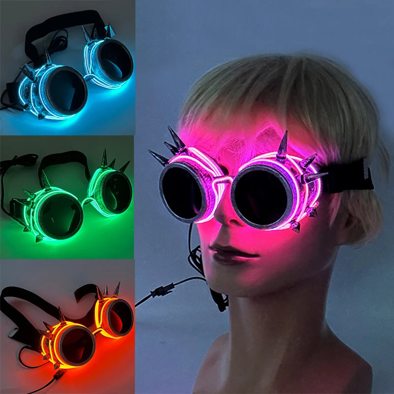 EL Wire Glow Glasses | LED Neon Goggles | 22 Colors