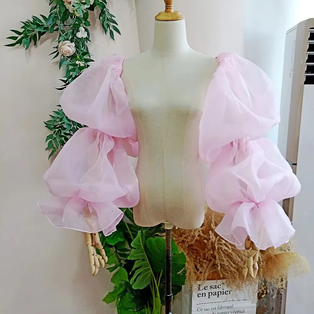 Puffy Organza Detachable Sleeves | Pageant & Bridal Accessory