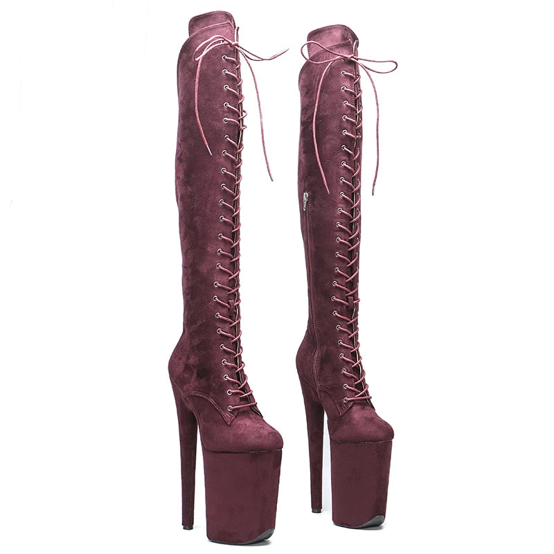 9-Inch Suede Thigh-High Boots - Platform Dance Boots
