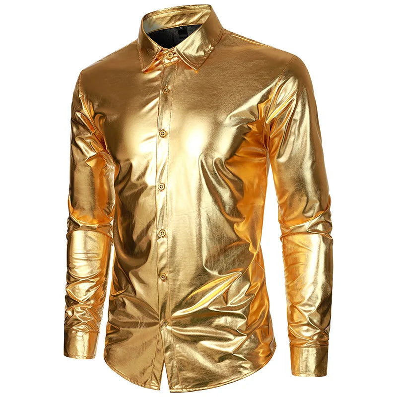 Men's Metallic Shirt | Gold & Silver