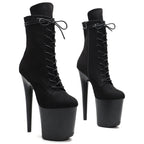Black Suede Platform Ankle Boots - 20cm Pole Dance Heels