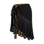 Women's Latin Dance Fringe Tassel Skirt — Leopard Stage Performance