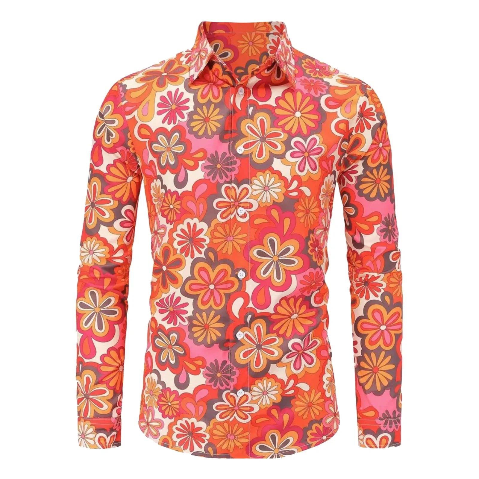 Men's Floral Disco Shirt | Long Sleeve | Button-Up