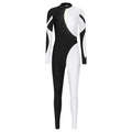 Rhinestone Jumpsuit | Color Block | Long Sleeve