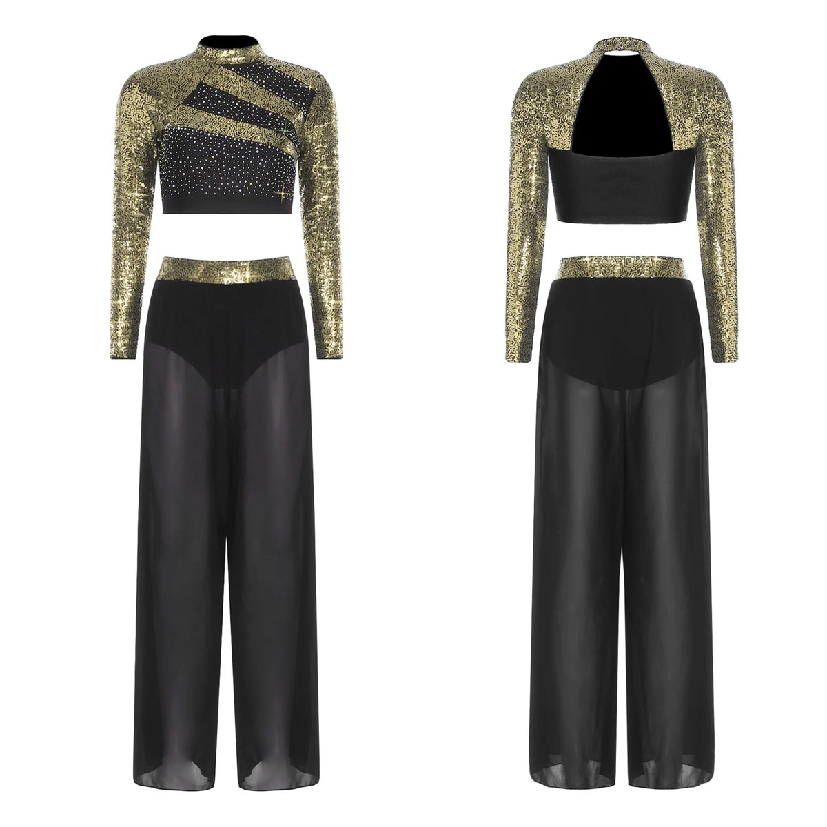 Lyrical Dance Set | Sequin Split Pants