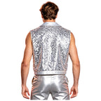 Men's Sequin Vest | Metallic Fringe