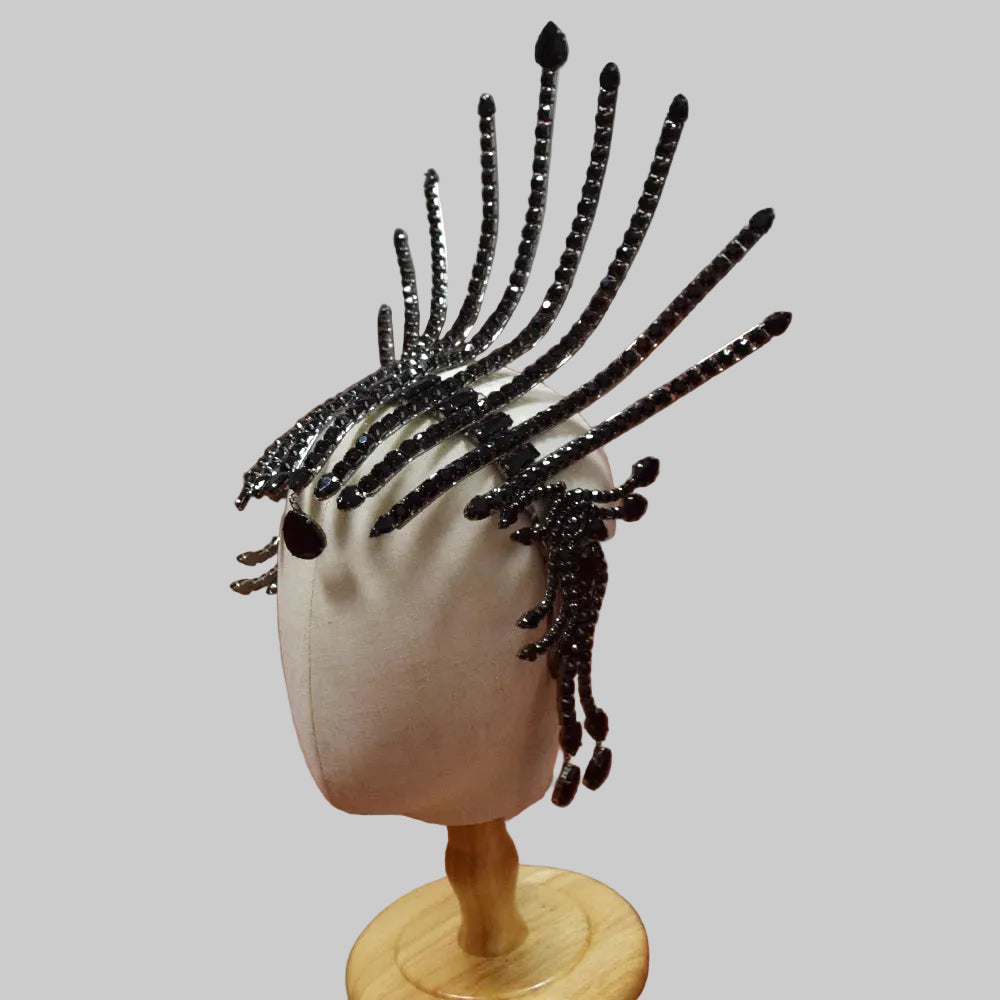 Oversized Rhinestone Headpiece Necklace - Statement Jewelry for Stage & Performance