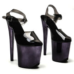 Metallic Platform Sandals - 8 Inch Clear Pole Dance Heels