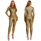 Metallic Scale Catsuit | Sheer Panels