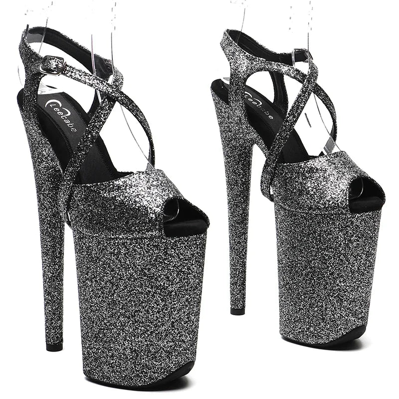 9-Inch Glitter Platform Sandals