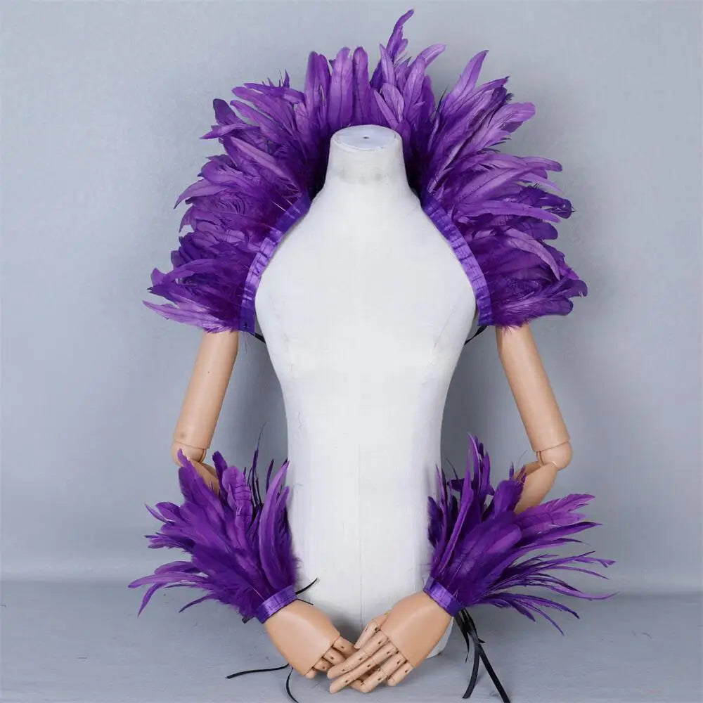 Feather Shoulder Wrap & Epaulettes | Showgirl, Drag & Festival | 28 Colours
