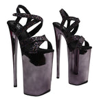 10-Inch Glitter Strappy Platform Sandals - Open Toe Exotic Dance Heels